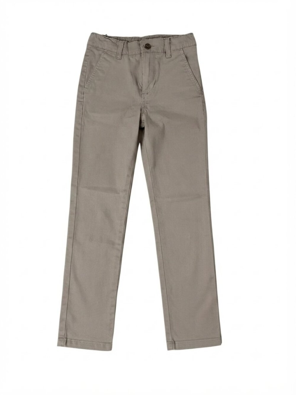 IZOD Boys Khaki Pants Chino Flat Front Cotton Blend Tan School Uniform 12 Slim
